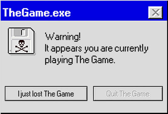 The Game Windows Pop-up